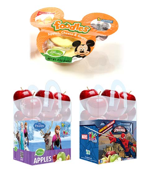 Disney-branded Foodles and Apples
