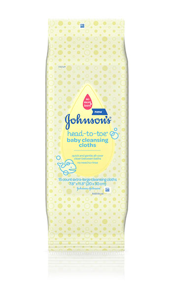Johnson's head-to-toe baby cleansing cloths