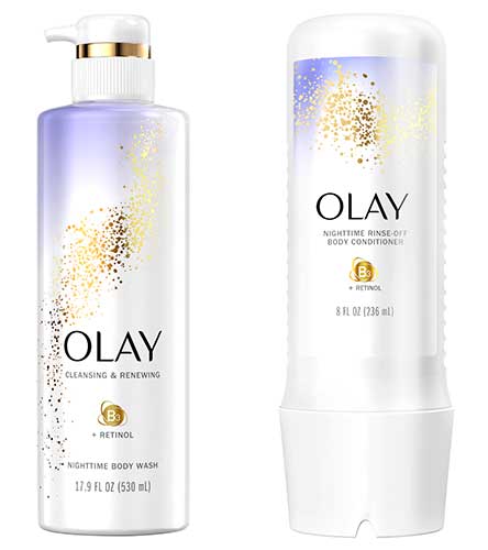 Olay Body Wash and Rinse-Off Body Conditioner with Retinol